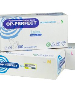 دستکش لاتکس بدون پودر اوپی پرفکت (سایزبندی) OP Perfect