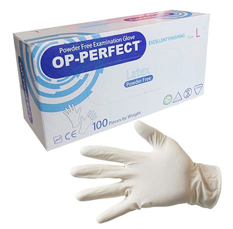 دستکش لاتکس بدون پودر اوپی پرفکت (سایزبندی) OP Perfect - تصویر 2